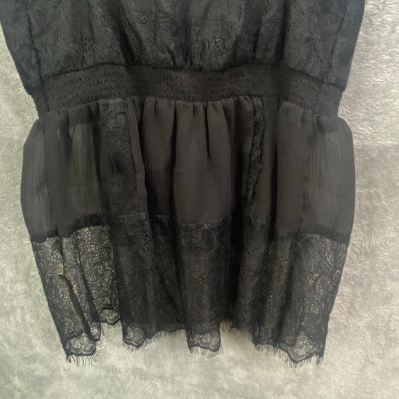 Free People Tank Top Medium Lace Babydoll Dark Romantic Fairy Boho Chic - Picture 3 of 8